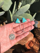 The Keystone Hoop Earrings, 8-Earrings-Calli Co., Turquoise and Silver Jewelry, Native American Handmade, Zuni Tribe, Navajo Tribe, Brock Texas