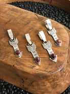 The Arrow Pendants in Purple Spiny-Pendants-Calli Co., Turquoise and Silver Jewelry, Native American Handmade, Zuni Tribe, Navajo Tribe, Brock Texas