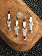 The Arrow Pendants in Purple Spiny-Pendants-Calli Co., Turquoise and Silver Jewelry, Native American Handmade, Zuni Tribe, Navajo Tribe, Brock Texas