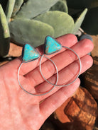 The Keystone Hoop Earrings, 8-Earrings-Calli Co., Turquoise and Silver Jewelry, Native American Handmade, Zuni Tribe, Navajo Tribe, Brock Texas