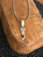 The Arrow Pendants in Purple Spiny-Pendants-Calli Co., Turquoise and Silver Jewelry, Native American Handmade, Zuni Tribe, Navajo Tribe, Brock Texas