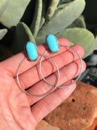 The Keystone Hoop Earrings, 11-Earrings-Calli Co., Turquoise and Silver Jewelry, Native American Handmade, Zuni Tribe, Navajo Tribe, Brock Texas