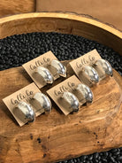 The Fulton Stamped Hoop Earrings-Earrings-Calli Co., Turquoise and Silver Jewelry, Native American Handmade, Zuni Tribe, Navajo Tribe, Brock Texas