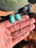 The Keystone Hoop Earrings, 9-Earrings-Calli Co., Turquoise and Silver Jewelry, Native American Handmade, Zuni Tribe, Navajo Tribe, Brock Texas