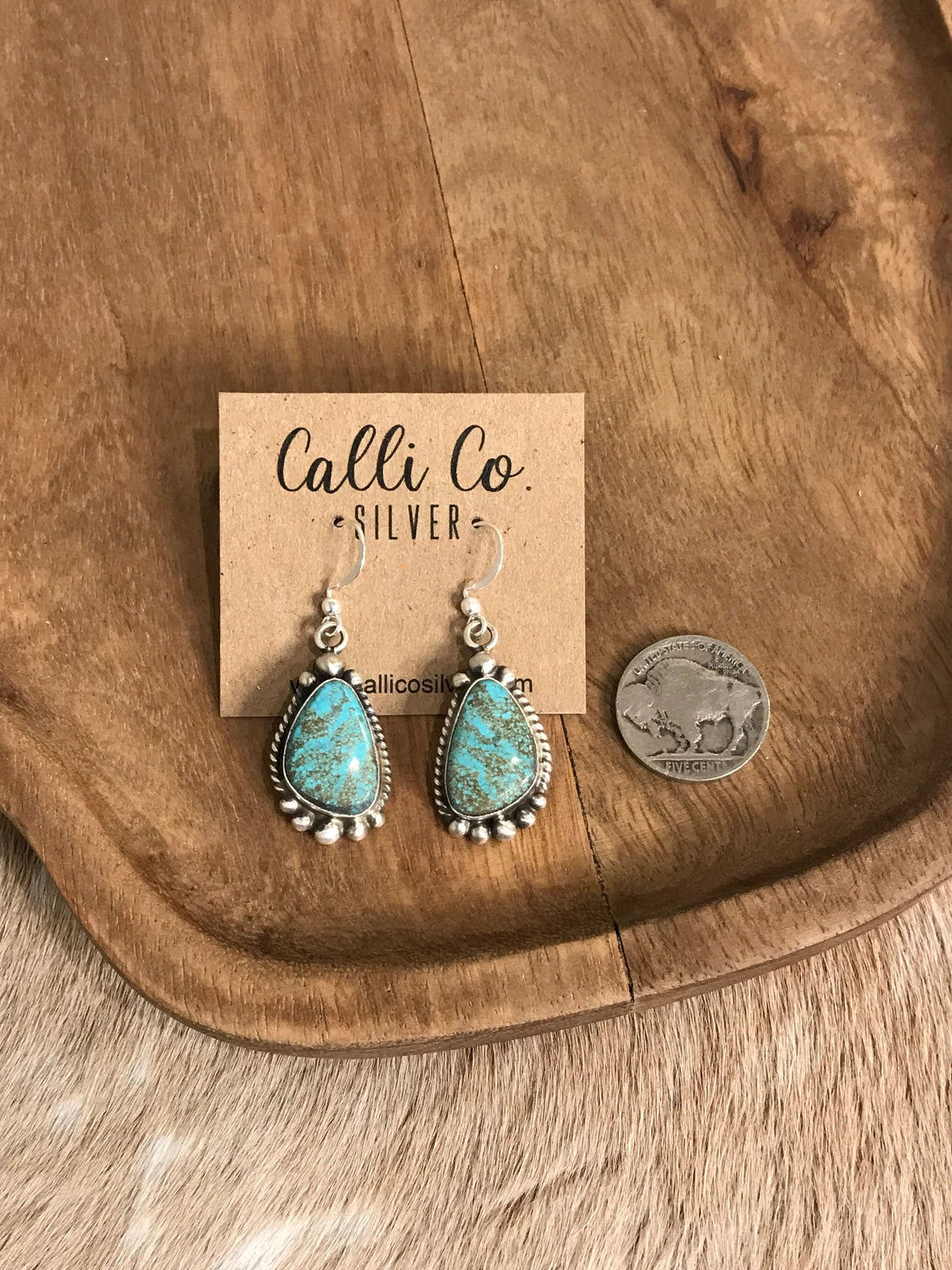 The Turquoise Dangles, 31-Earrings-Calli Co., Turquoise and Silver Jewelry, Native American Handmade, Zuni Tribe, Navajo Tribe, Brock Texas