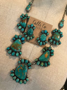 The Amorita Turquoise Statement Necklace Set-Necklaces-Calli Co., Turquoise and Silver Jewelry, Native American Handmade, Zuni Tribe, Navajo Tribe, Brock Texas