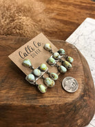 The Ada Chandelier Earrings, 1-Earrings-Calli Co., Turquoise and Silver Jewelry, Native American Handmade, Zuni Tribe, Navajo Tribe, Brock Texas