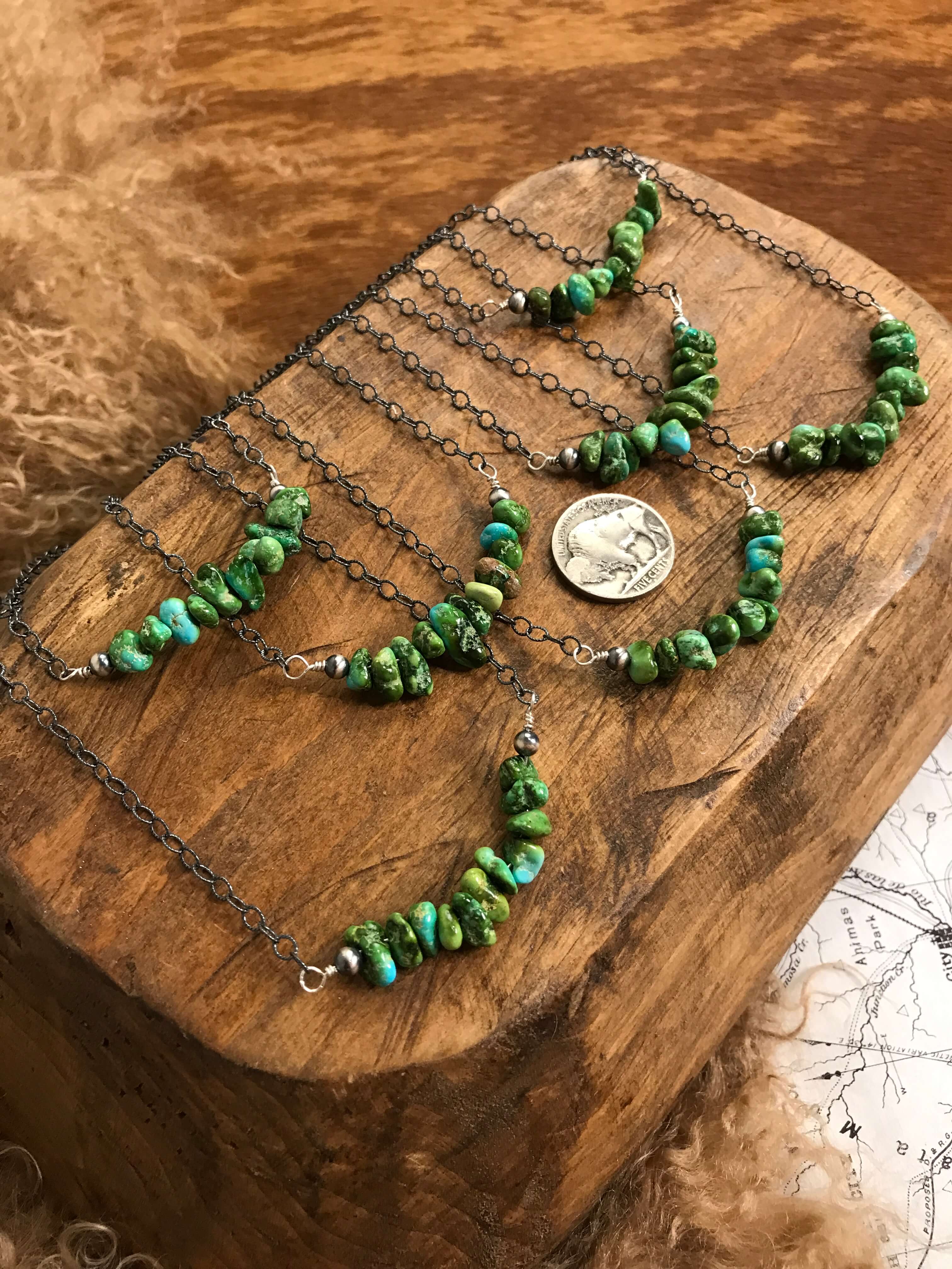 The Bryer Necklaces-Necklaces-Calli Co., Turquoise and Silver Jewelry, Native American Handmade, Zuni Tribe, Navajo Tribe, Brock Texas