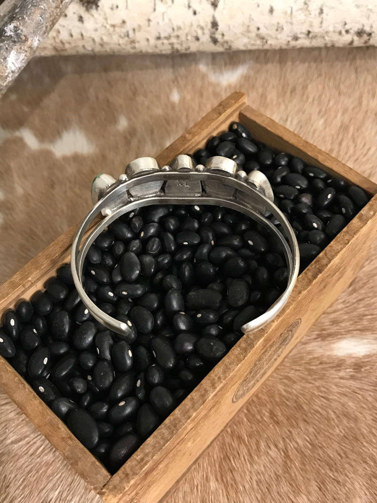 The Sadler Cuff, 10-Bracelets & Cuffs-Calli Co., Turquoise and Silver Jewelry, Native American Handmade, Zuni Tribe, Navajo Tribe, Brock Texas