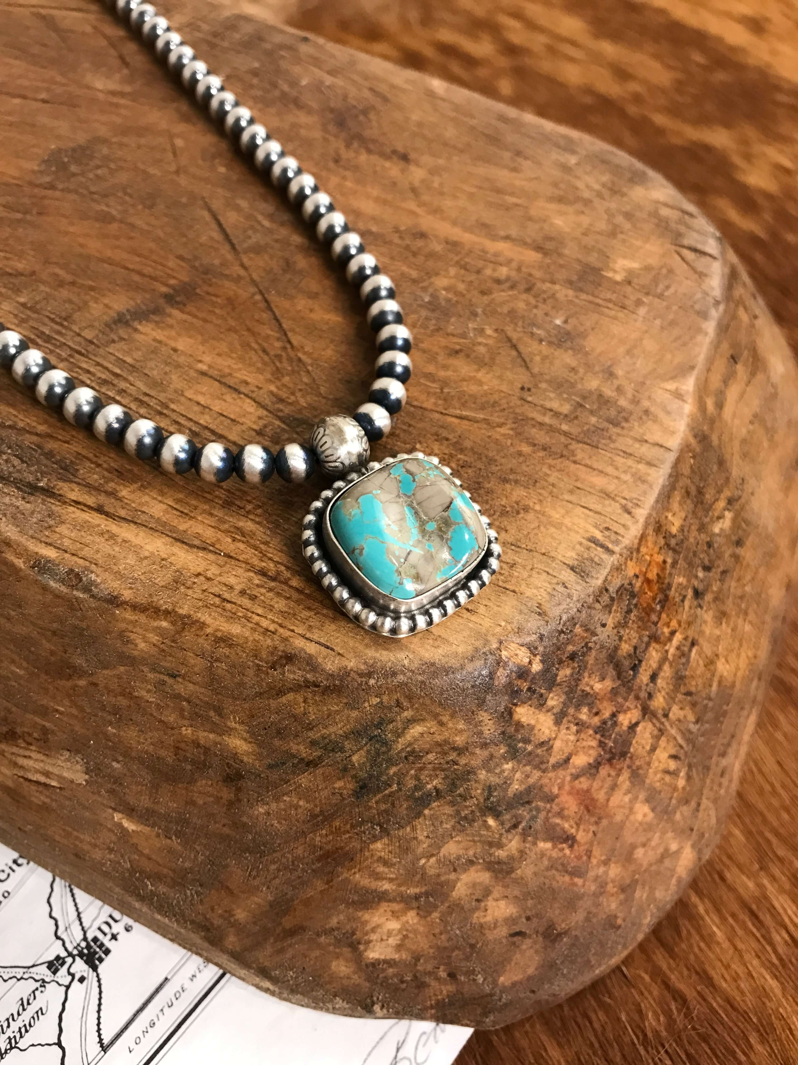The Emerson Necklace, 3-Necklaces-Calli Co., Turquoise and Silver Jewelry, Native American Handmade, Zuni Tribe, Navajo Tribe, Brock Texas