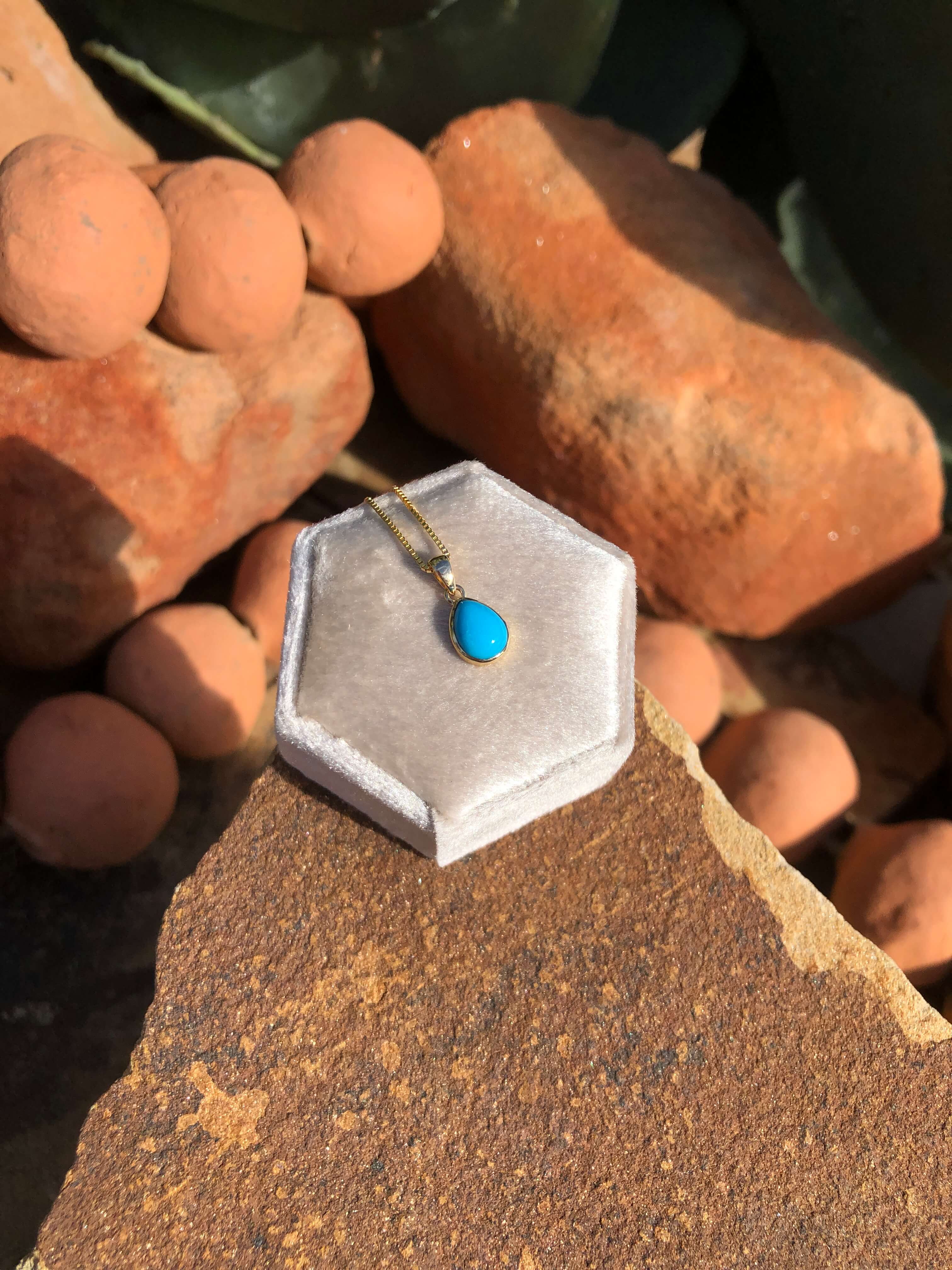 The Nordic 14k and Turquoise Pendant, 19-Pendants-Calli Co., Turquoise and Silver Jewelry, Native American Handmade, Zuni Tribe, Navajo Tribe, Brock Texas