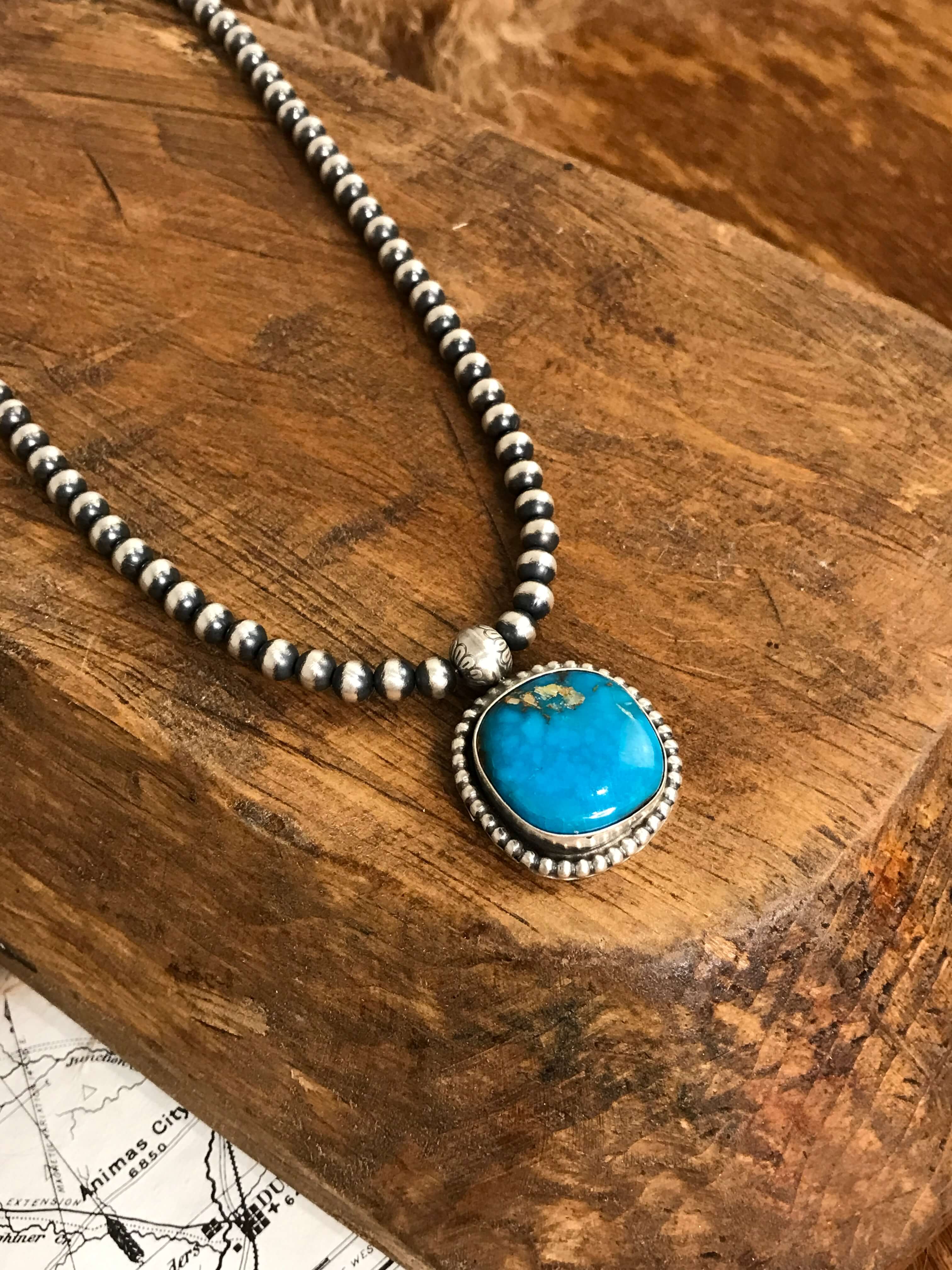 The Emerson Necklace, 5-Necklaces-Calli Co., Turquoise and Silver Jewelry, Native American Handmade, Zuni Tribe, Navajo Tribe, Brock Texas