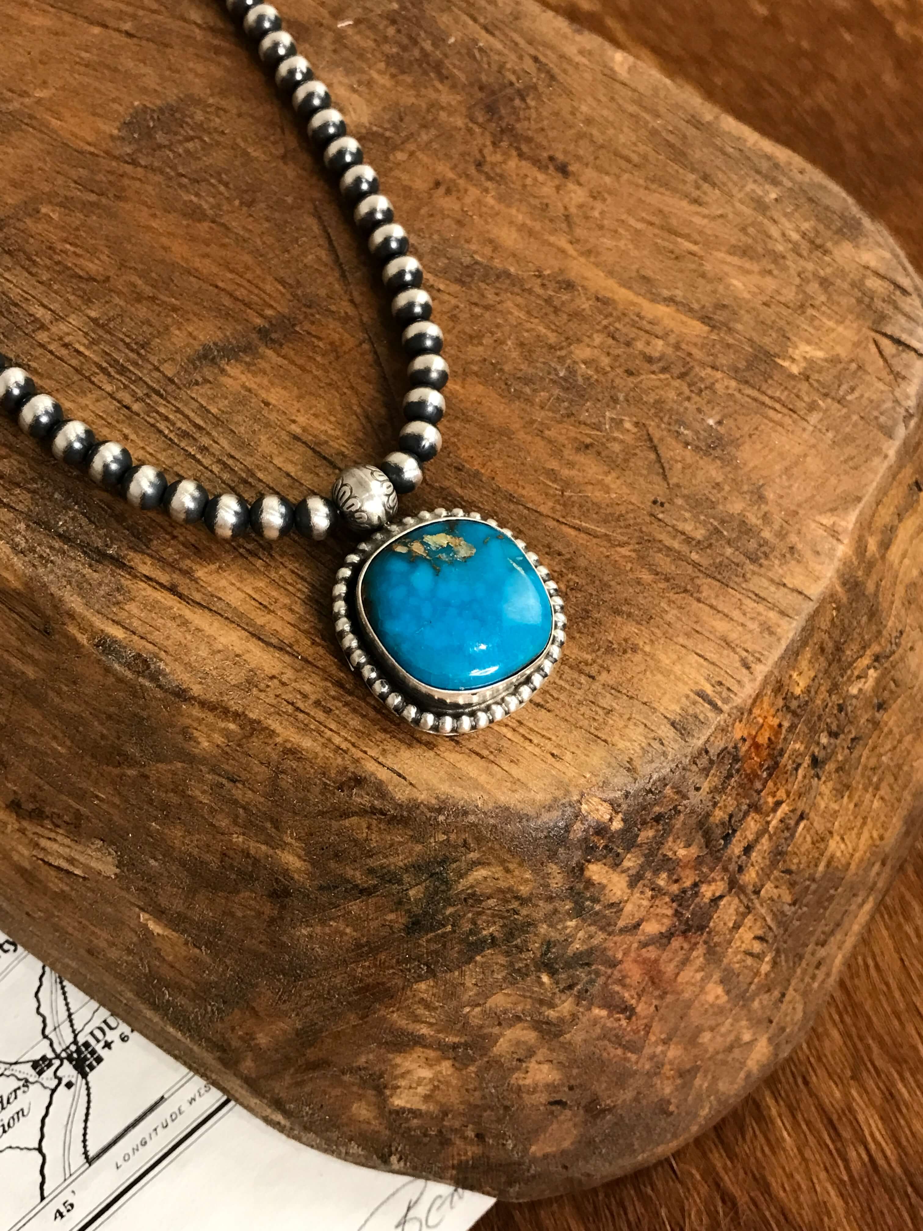 The Emerson Necklace, 5-Necklaces-Calli Co., Turquoise and Silver Jewelry, Native American Handmade, Zuni Tribe, Navajo Tribe, Brock Texas