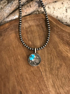 The Buffalo Nickel Pendants in Blue Turquoise-Pendants-Calli Co., Turquoise and Silver Jewelry, Native American Handmade, Zuni Tribe, Navajo Tribe, Brock Texas