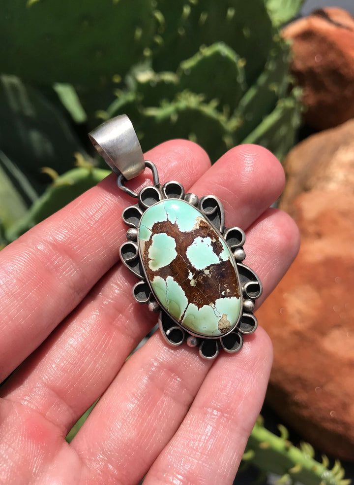 The Moana Pendant-Pendants-Calli Co., Turquoise and Silver Jewelry, Native American Handmade, Zuni Tribe, Navajo Tribe, Brock Texas