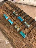 The Big Chief Turquoise Bar Necklaces-Necklaces-Calli Co., Turquoise and Silver Jewelry, Native American Handmade, Zuni Tribe, Navajo Tribe, Brock Texas