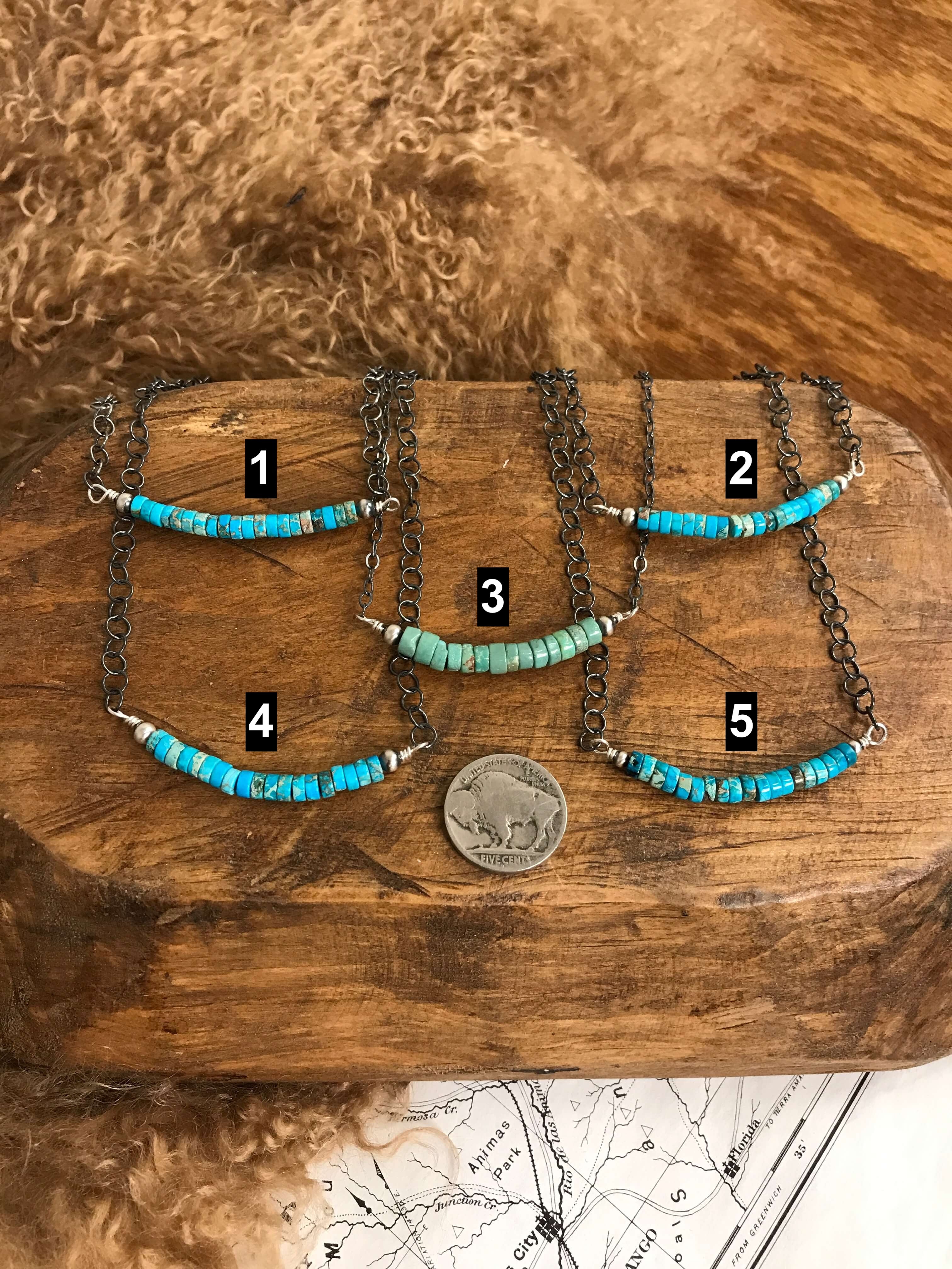 The Sawyer Necklaces-Necklaces-Calli Co., Turquoise and Silver Jewelry, Native American Handmade, Zuni Tribe, Navajo Tribe, Brock Texas