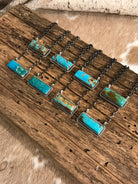 The Big Chief Turquoise Bar Necklaces-Necklaces-Calli Co., Turquoise and Silver Jewelry, Native American Handmade, Zuni Tribe, Navajo Tribe, Brock Texas
