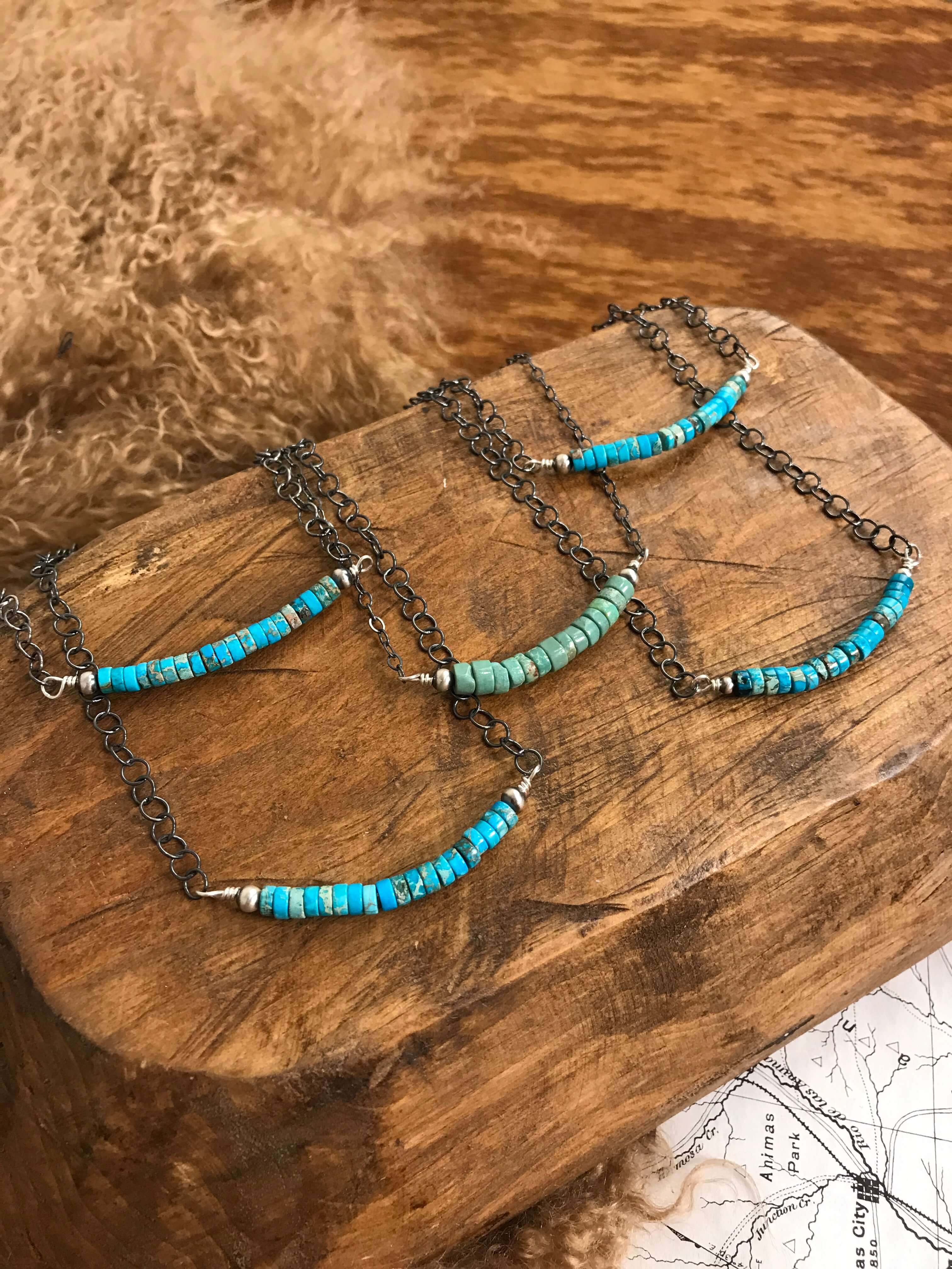 The Sawyer Necklaces-Necklaces-Calli Co., Turquoise and Silver Jewelry, Native American Handmade, Zuni Tribe, Navajo Tribe, Brock Texas