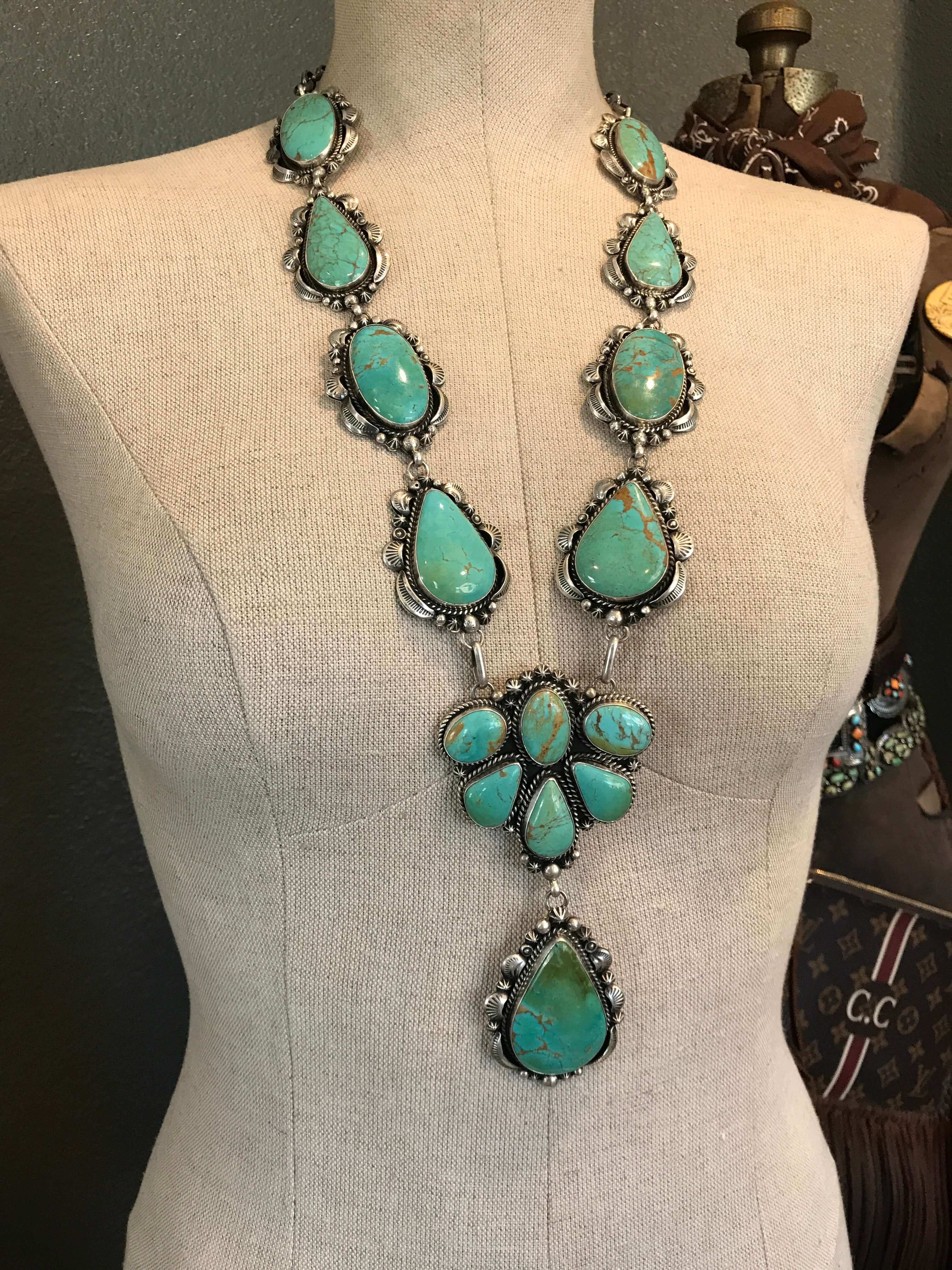 The Wanderer Turquoise Lariat Necklace Set – Calli Co. Silver