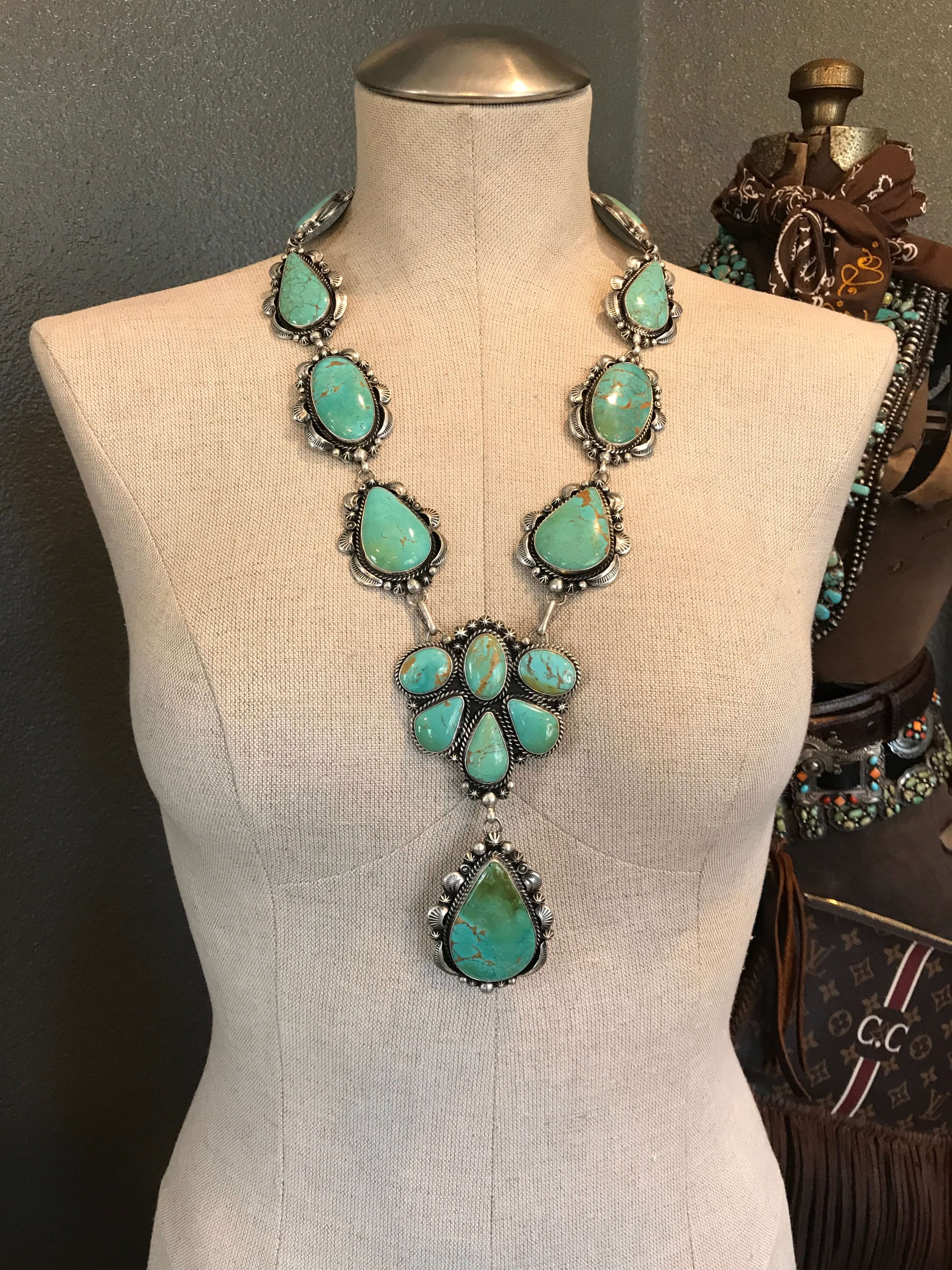 The Wanderer Turquoise Lariat Necklace Set – Calli Co. Silver