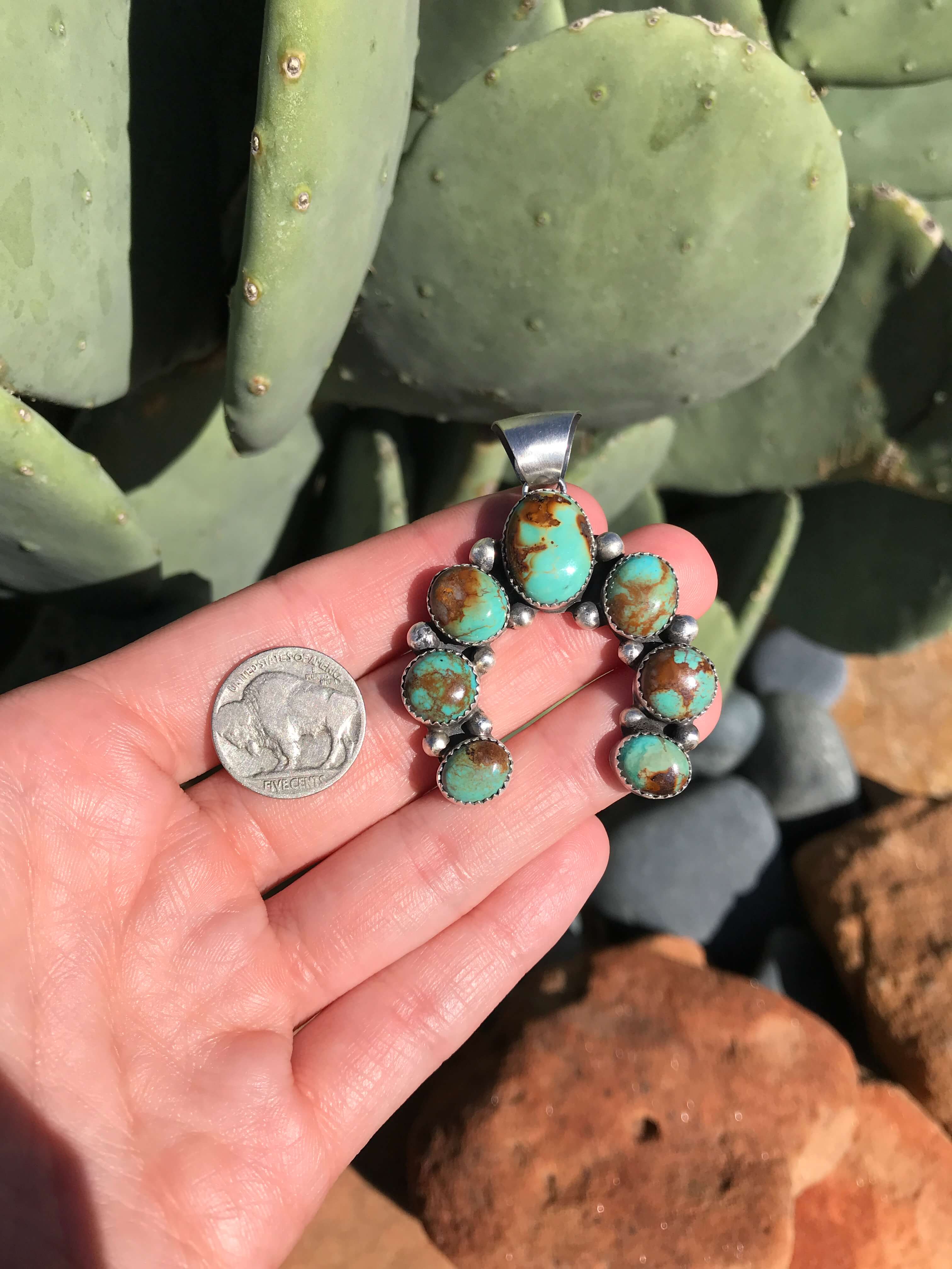 The Naja Pendant, 7-Pendants-Calli Co., Turquoise and Silver Jewelry, Native American Handmade, Zuni Tribe, Navajo Tribe, Brock Texas