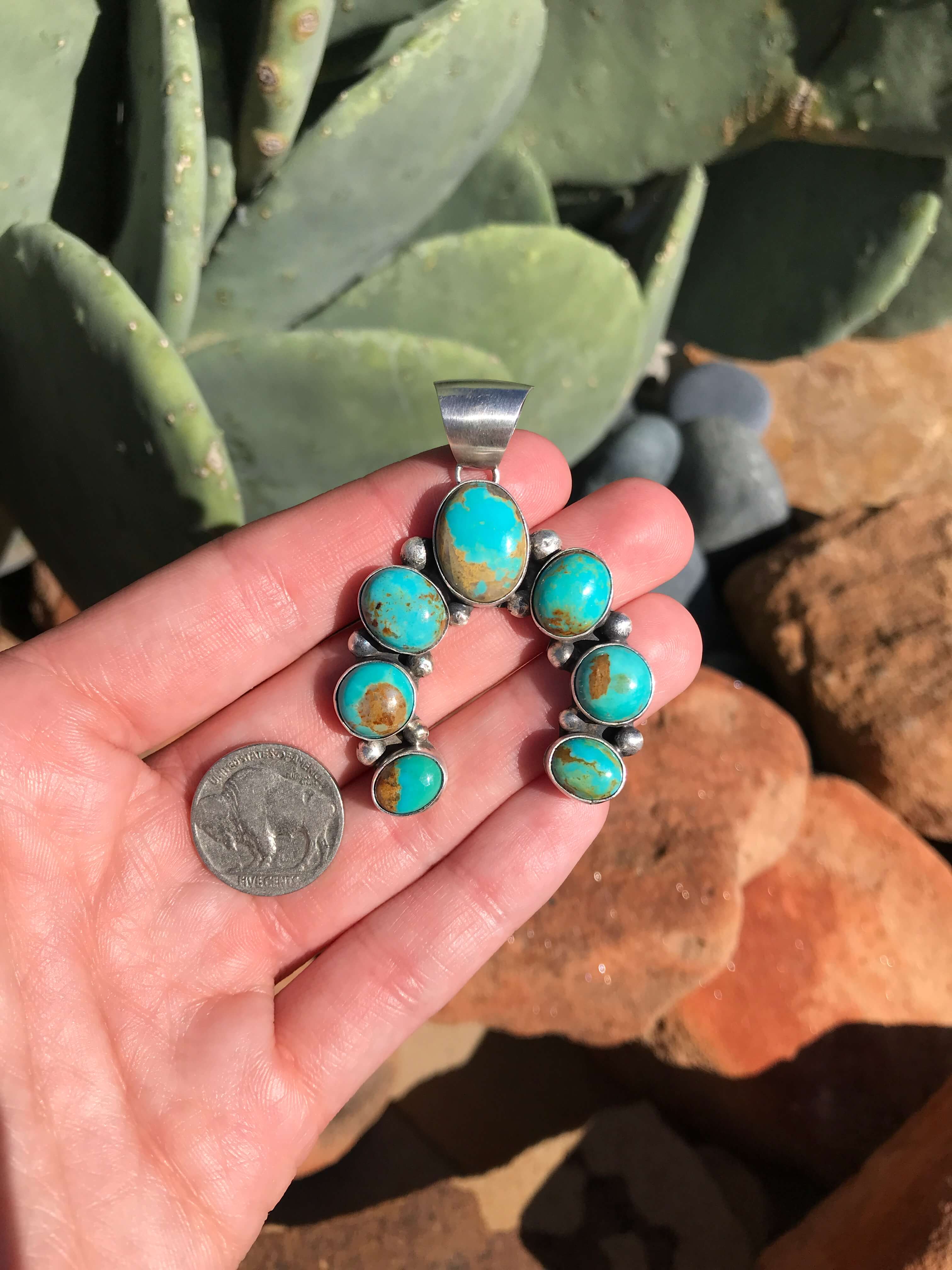 The Naja Pendant, 8-Pendants-Calli Co., Turquoise and Silver Jewelry, Native American Handmade, Zuni Tribe, Navajo Tribe, Brock Texas