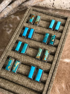 The Little Chief Turquoise Bar Earrings-Earrings-Calli Co., Turquoise and Silver Jewelry, Native American Handmade, Zuni Tribe, Navajo Tribe, Brock Texas