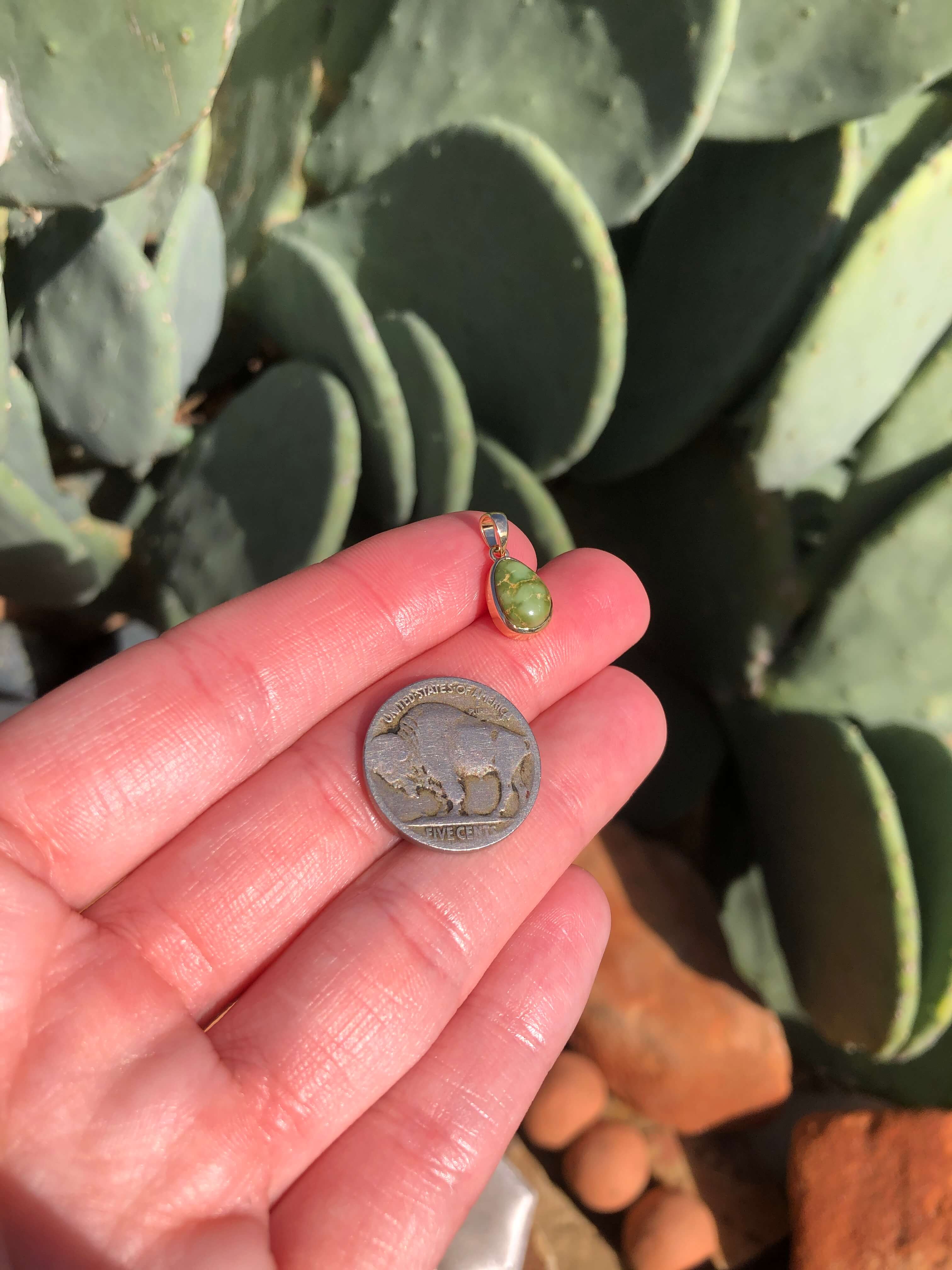 The Nordic 14k and Turquoise Pendant, 17-Pendants-Calli Co., Turquoise and Silver Jewelry, Native American Handmade, Zuni Tribe, Navajo Tribe, Brock Texas