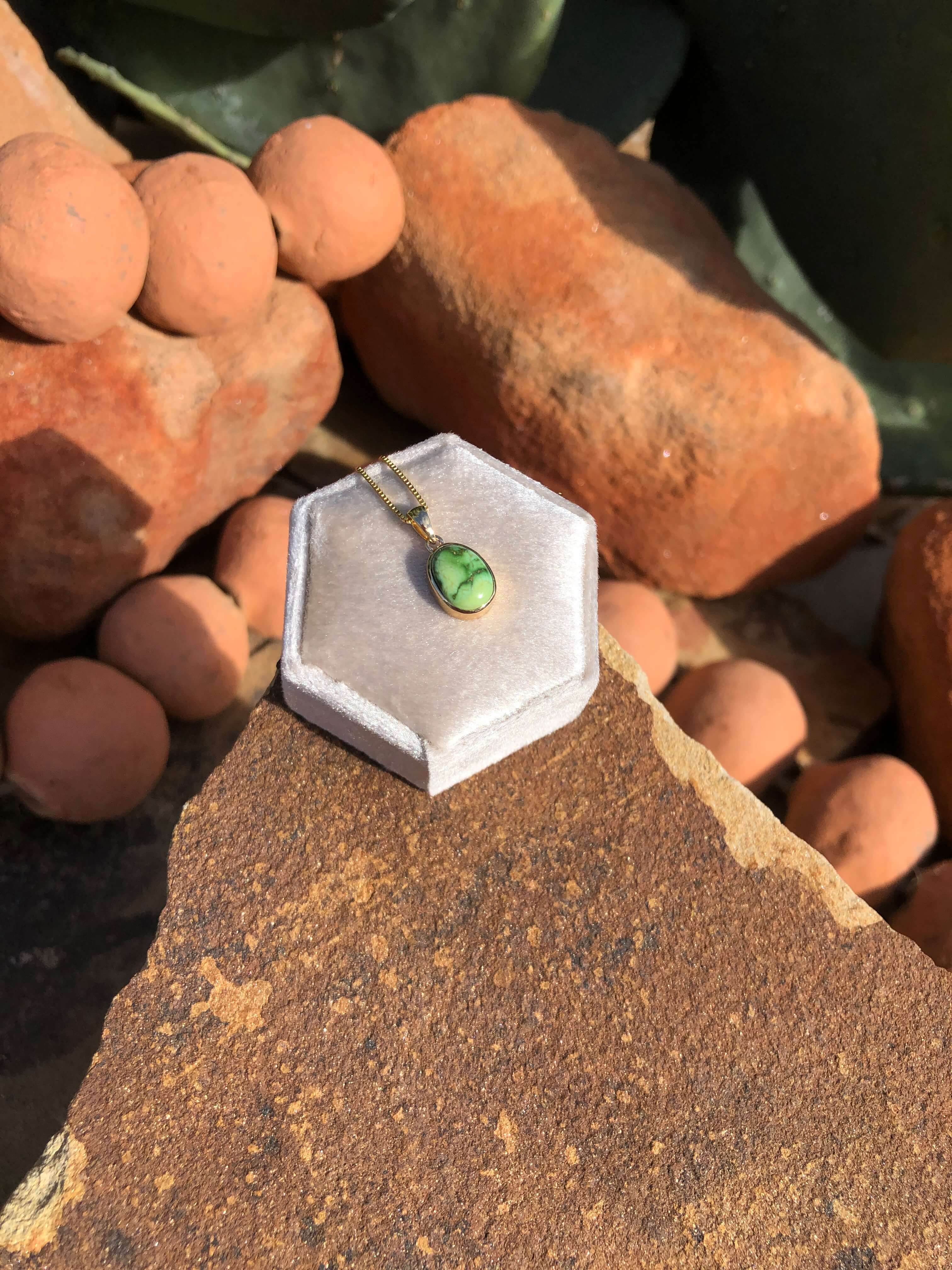 The Nordic 14k and Turquoise Pendant, 18-Pendants-Calli Co., Turquoise and Silver Jewelry, Native American Handmade, Zuni Tribe, Navajo Tribe, Brock Texas