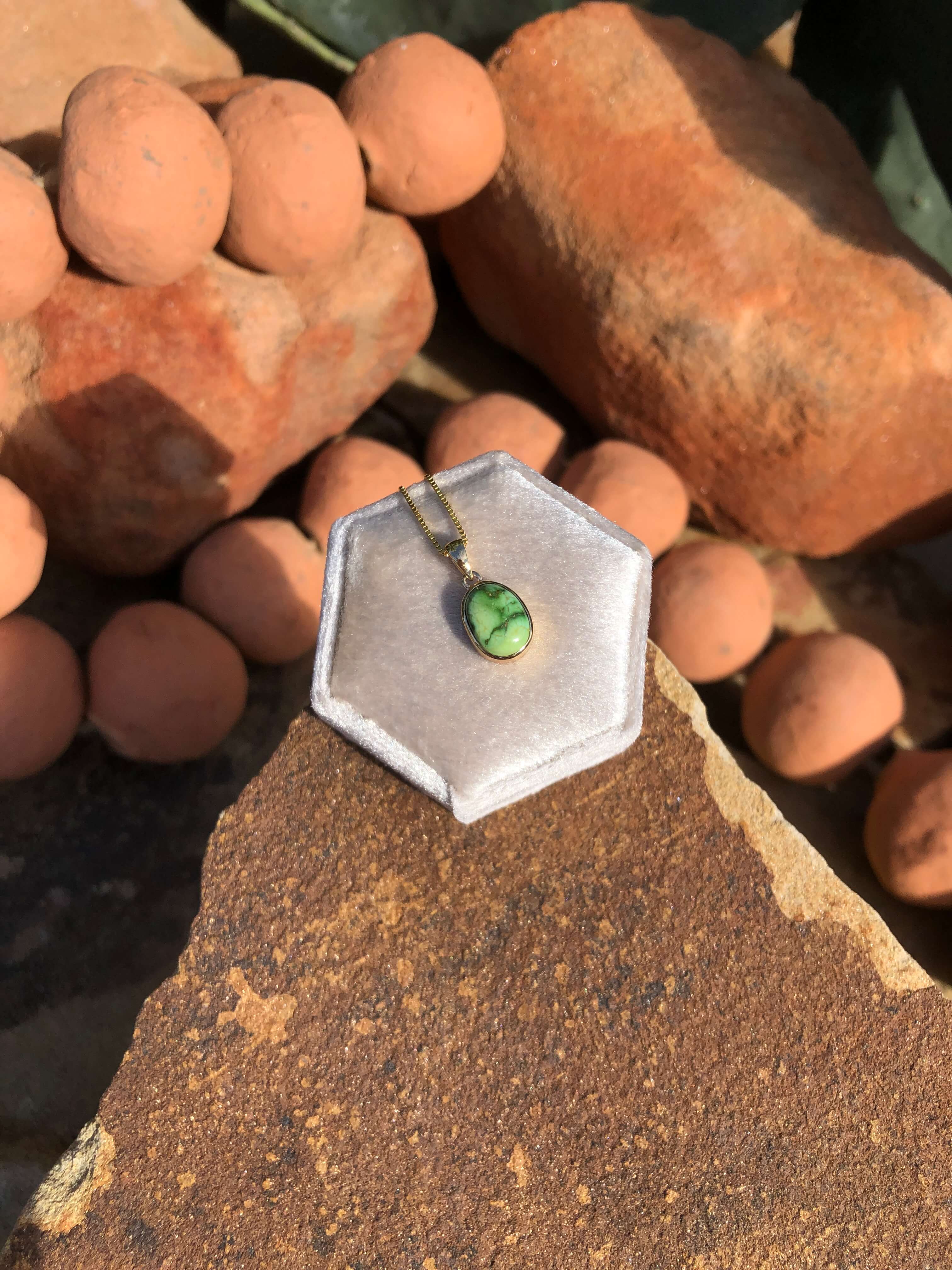 The Nordic 14k and Turquoise Pendant, 18-Pendants-Calli Co., Turquoise and Silver Jewelry, Native American Handmade, Zuni Tribe, Navajo Tribe, Brock Texas