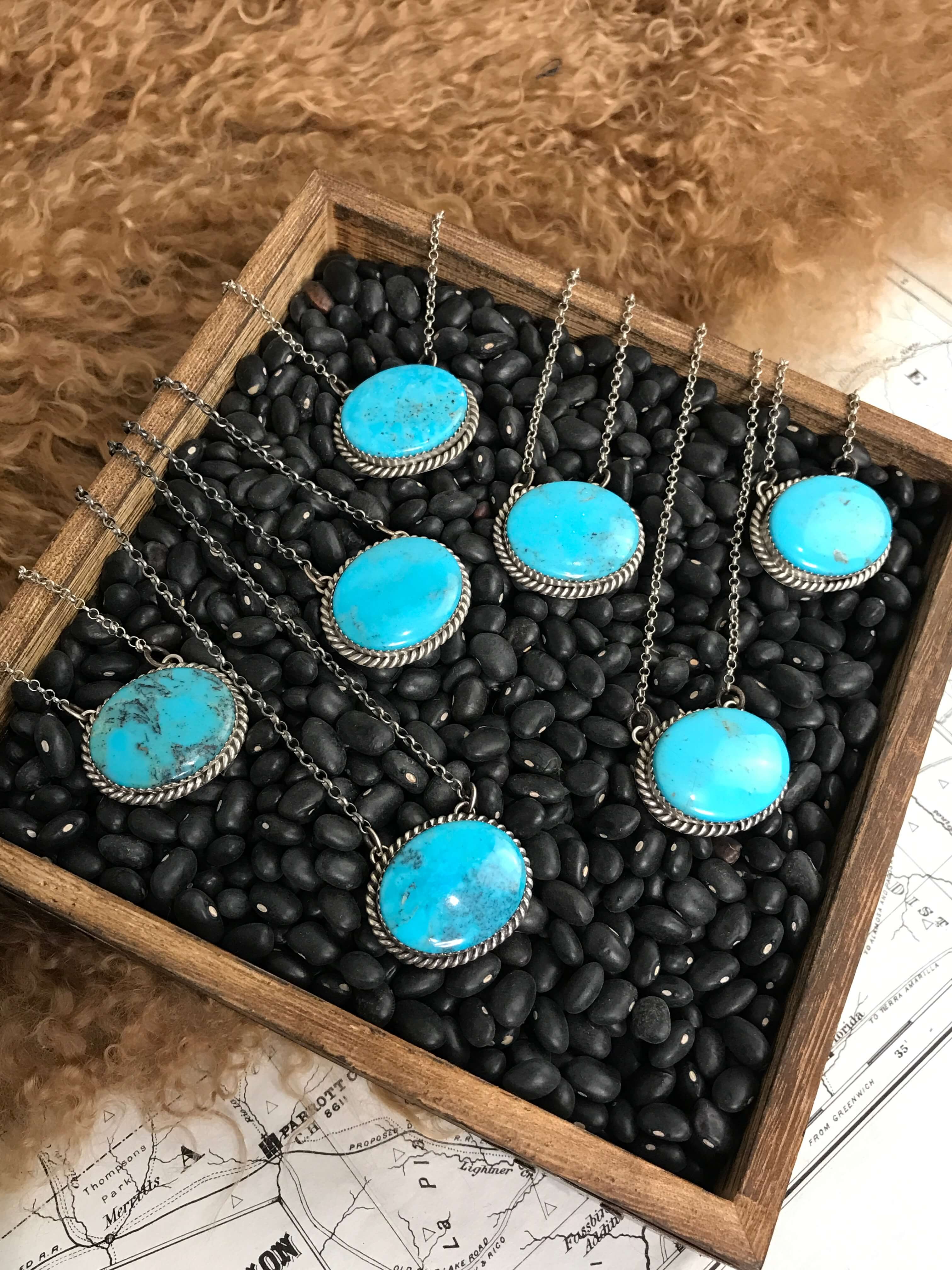 The Decker Turquoise Necklaces-Necklaces-Calli Co., Turquoise and Silver Jewelry, Native American Handmade, Zuni Tribe, Navajo Tribe, Brock Texas