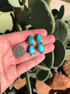 The Muse Turquoise Earrings, 1-Earrings-Calli Co., Turquoise and Silver Jewelry, Native American Handmade, Zuni Tribe, Navajo Tribe, Brock Texas