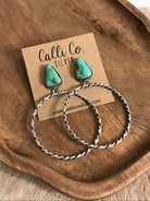 The Swain Hoop Earrings, 54-Earrings-Calli Co., Turquoise and Silver Jewelry, Native American Handmade, Zuni Tribe, Navajo Tribe, Brock Texas