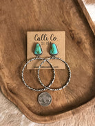 The Swain Hoop Earrings, 54-Earrings-Calli Co., Turquoise and Silver Jewelry, Native American Handmade, Zuni Tribe, Navajo Tribe, Brock Texas