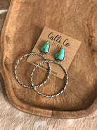 The Swain Hoop Earrings, 54-Earrings-Calli Co., Turquoise and Silver Jewelry, Native American Handmade, Zuni Tribe, Navajo Tribe, Brock Texas