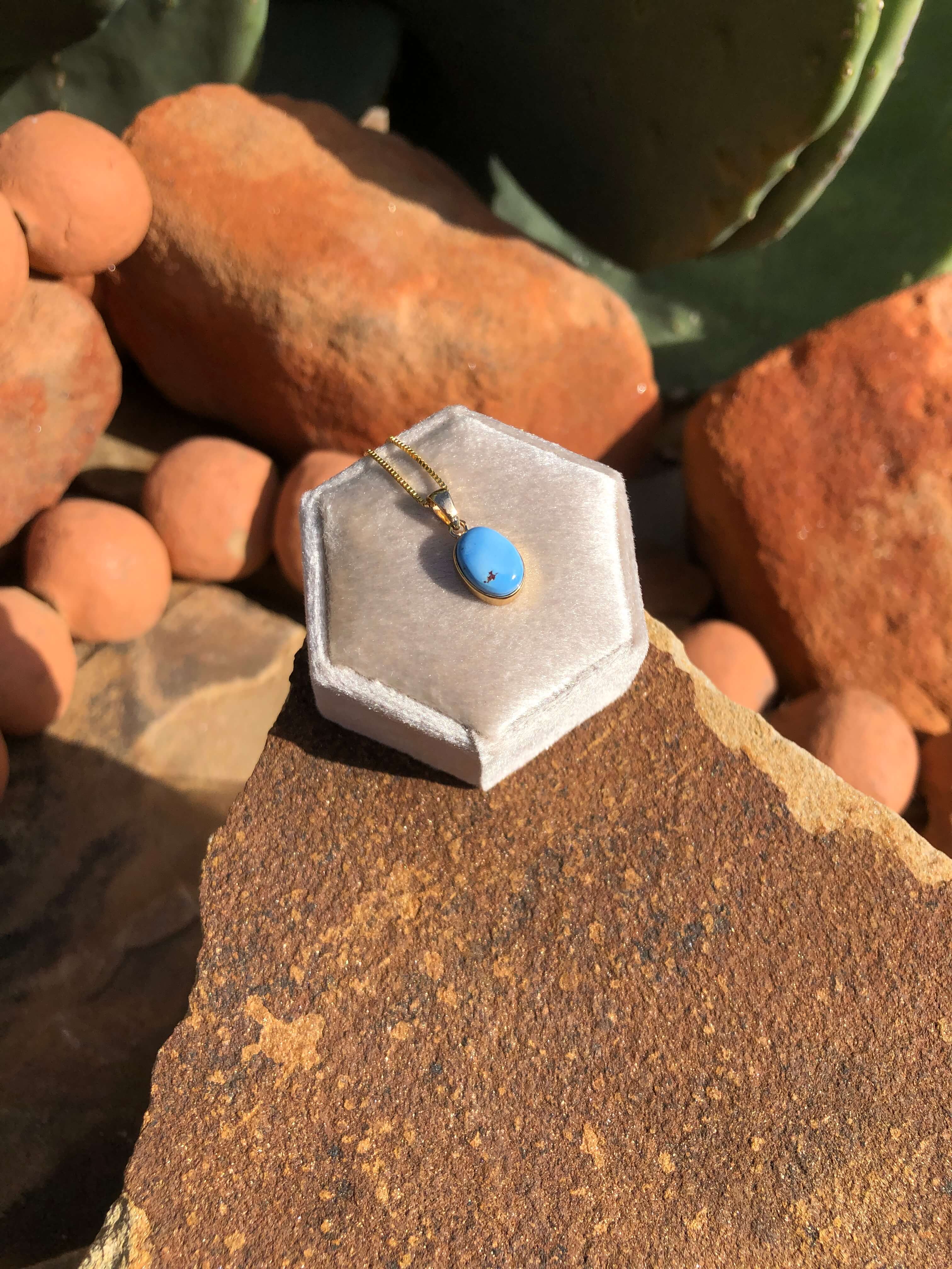 The Nordic 14k and Turquoise Pendant, 29-Pendants-Calli Co., Turquoise and Silver Jewelry, Native American Handmade, Zuni Tribe, Navajo Tribe, Brock Texas