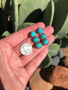 The Monaca Turquoise Earrings, 1-Earrings-Calli Co., Turquoise and Silver Jewelry, Native American Handmade, Zuni Tribe, Navajo Tribe, Brock Texas