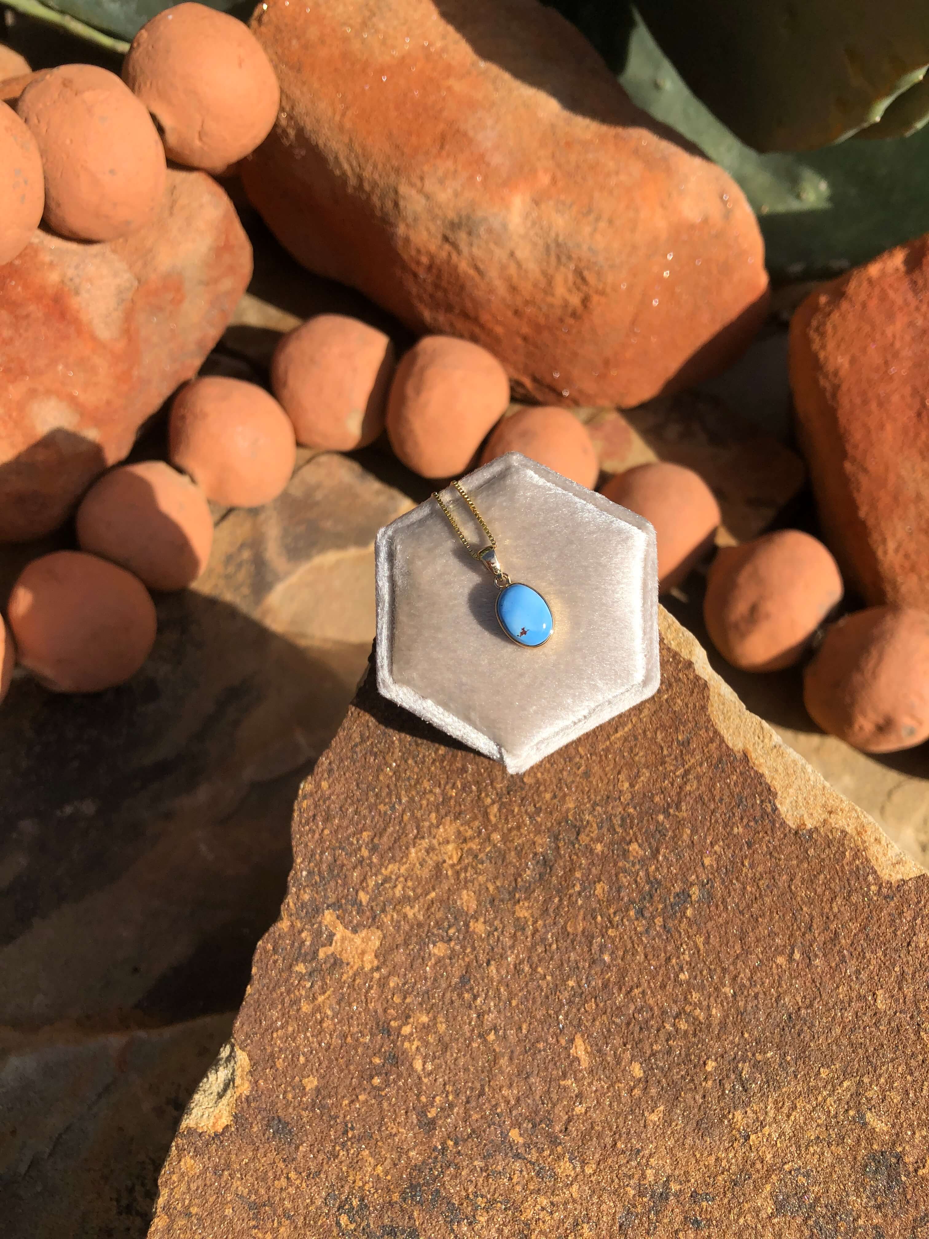 The Nordic 14k and Turquoise Pendant, 29-Pendants-Calli Co., Turquoise and Silver Jewelry, Native American Handmade, Zuni Tribe, Navajo Tribe, Brock Texas