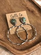 The Swain Hoop Earrings, 38-Earrings-Calli Co., Turquoise and Silver Jewelry, Native American Handmade, Zuni Tribe, Navajo Tribe, Brock Texas