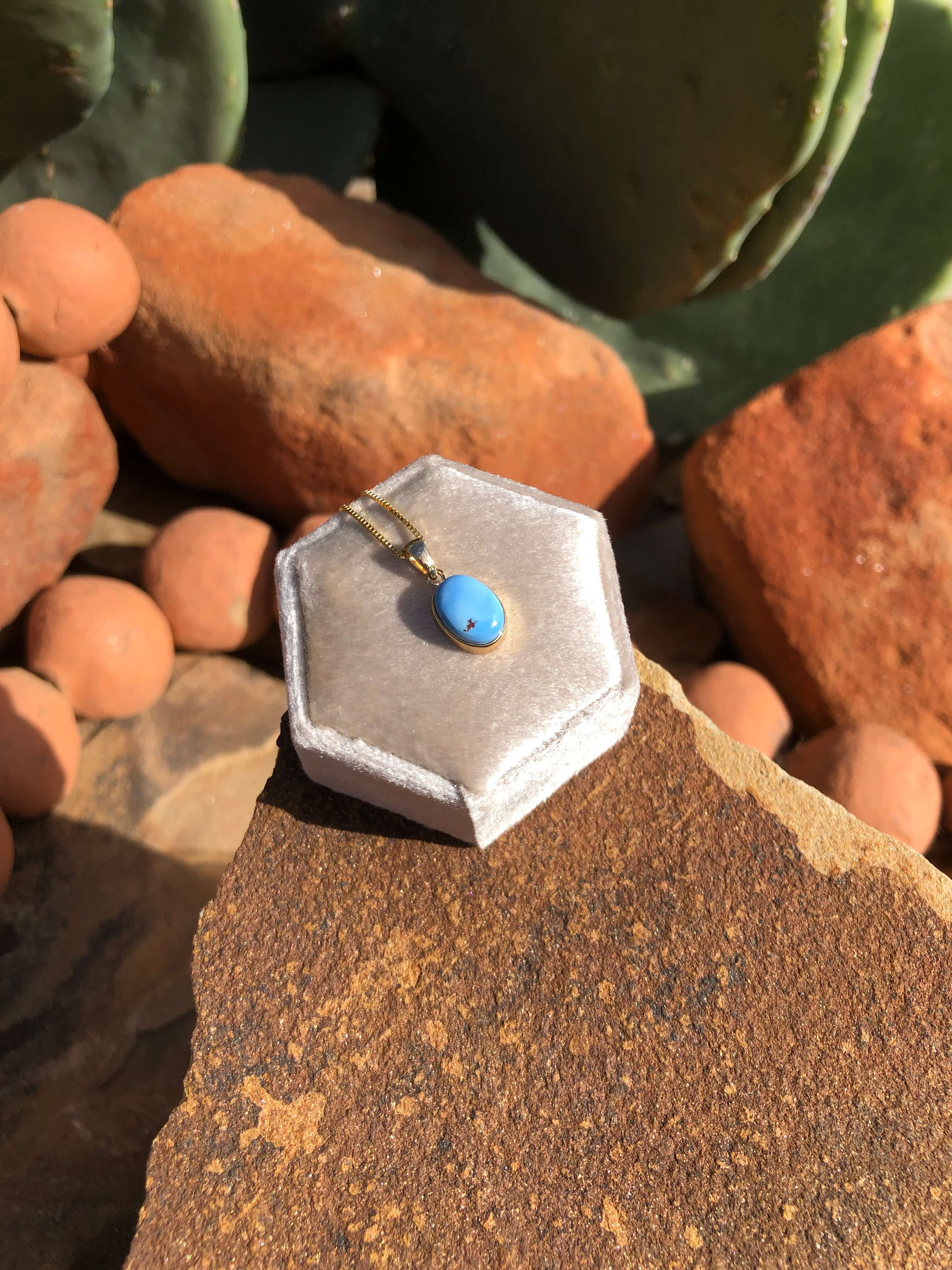 The Nordic 14k and Turquoise Pendant, 29-Pendants-Calli Co., Turquoise and Silver Jewelry, Native American Handmade, Zuni Tribe, Navajo Tribe, Brock Texas