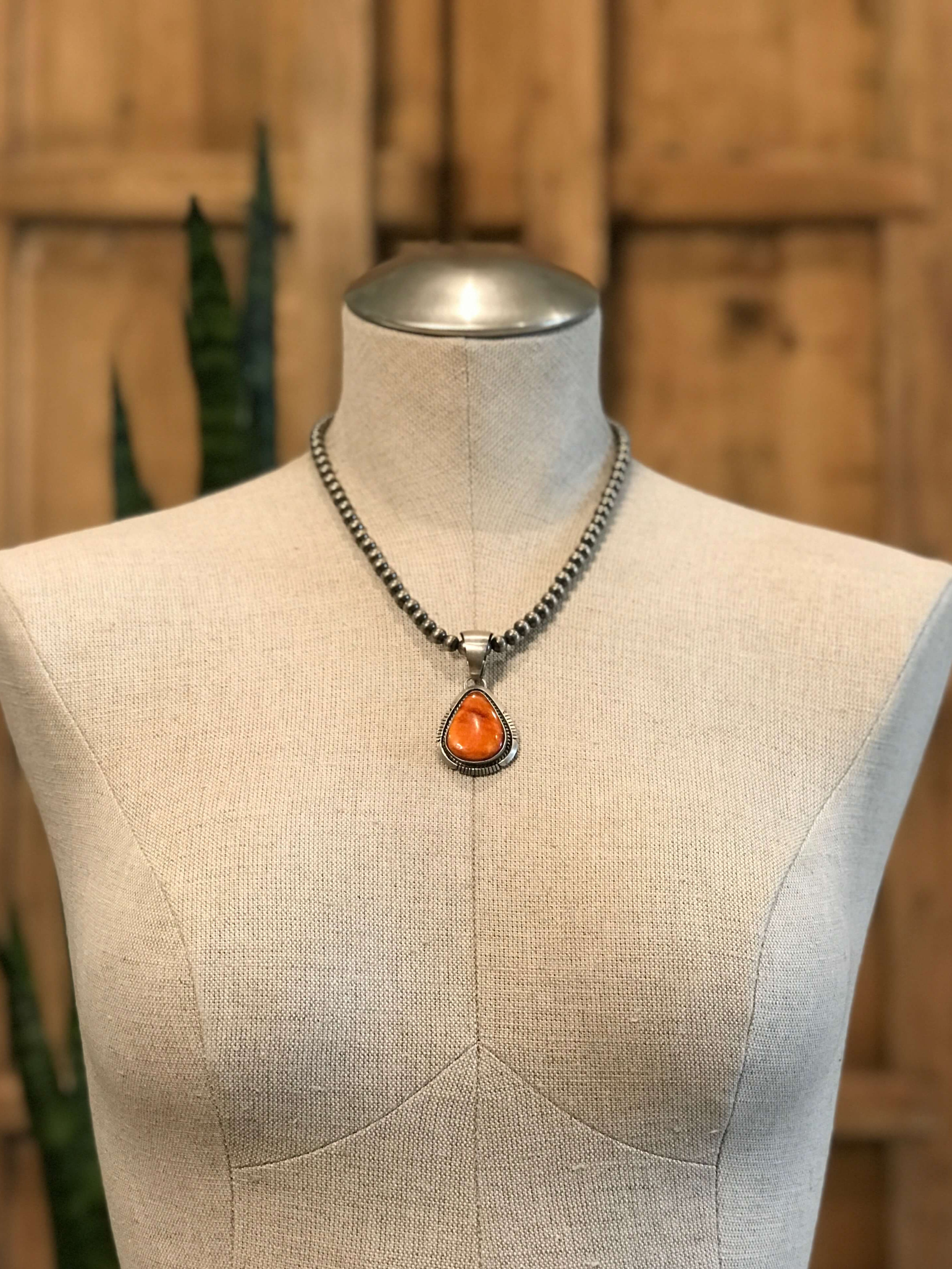 The Rhome Pendant in Spiny-Pendants-Calli Co., Turquoise and Silver Jewelry, Native American Handmade, Zuni Tribe, Navajo Tribe, Brock Texas