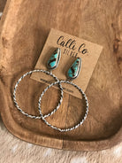 The Swain Hoop Earrings, 39-Earrings-Calli Co., Turquoise and Silver Jewelry, Native American Handmade, Zuni Tribe, Navajo Tribe, Brock Texas