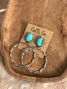 The Swain Hoop Earrings, 40-Earrings-Calli Co., Turquoise and Silver Jewelry, Native American Handmade, Zuni Tribe, Navajo Tribe, Brock Texas