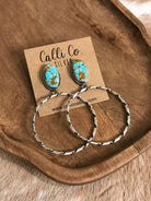 The Swain Hoop Earrings, 41-Earrings-Calli Co., Turquoise and Silver Jewelry, Native American Handmade, Zuni Tribe, Navajo Tribe, Brock Texas