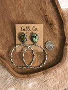 The Swain Hoop Earrings, 42-Earrings-Calli Co., Turquoise and Silver Jewelry, Native American Handmade, Zuni Tribe, Navajo Tribe, Brock Texas