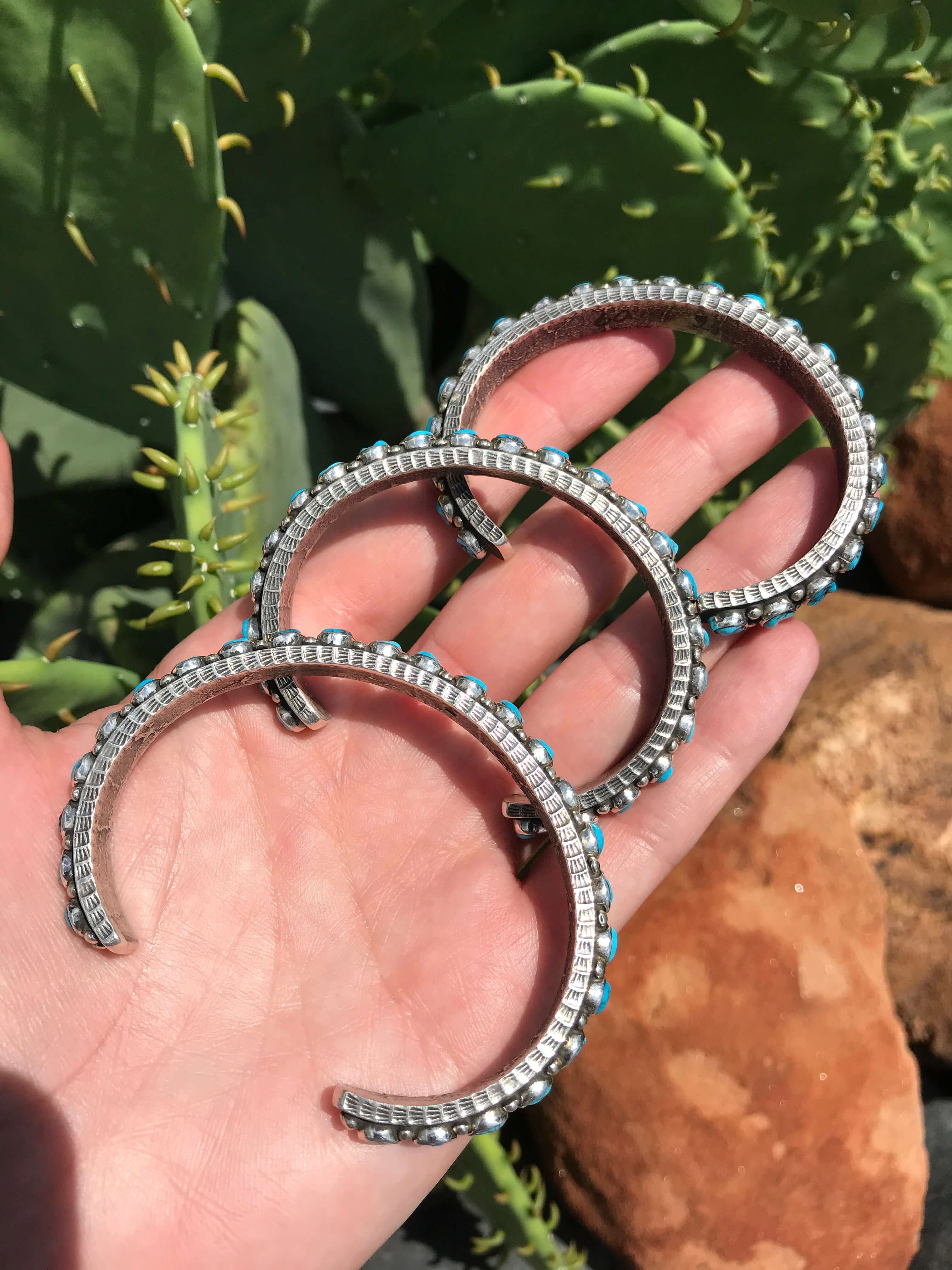 The Windsong Cuff-Bracelets & Cuffs-Calli Co., Turquoise and Silver Jewelry, Native American Handmade, Zuni Tribe, Navajo Tribe, Brock Texas