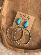 The Swain Hoop Earrings, 43-Earrings-Calli Co., Turquoise and Silver Jewelry, Native American Handmade, Zuni Tribe, Navajo Tribe, Brock Texas