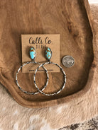 The Swain Hoop Earrings, 45-Earrings-Calli Co., Turquoise and Silver Jewelry, Native American Handmade, Zuni Tribe, Navajo Tribe, Brock Texas