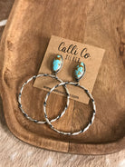 The Swain Hoop Earrings, 45-Earrings-Calli Co., Turquoise and Silver Jewelry, Native American Handmade, Zuni Tribe, Navajo Tribe, Brock Texas